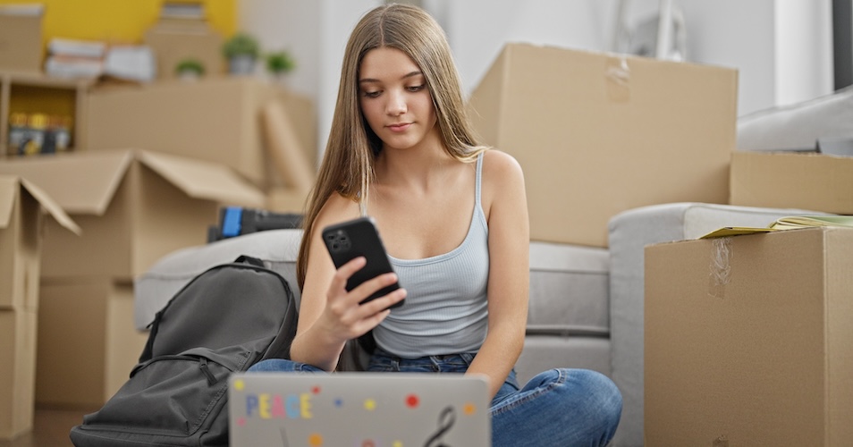 Girl preparing for first time moving out checklist
